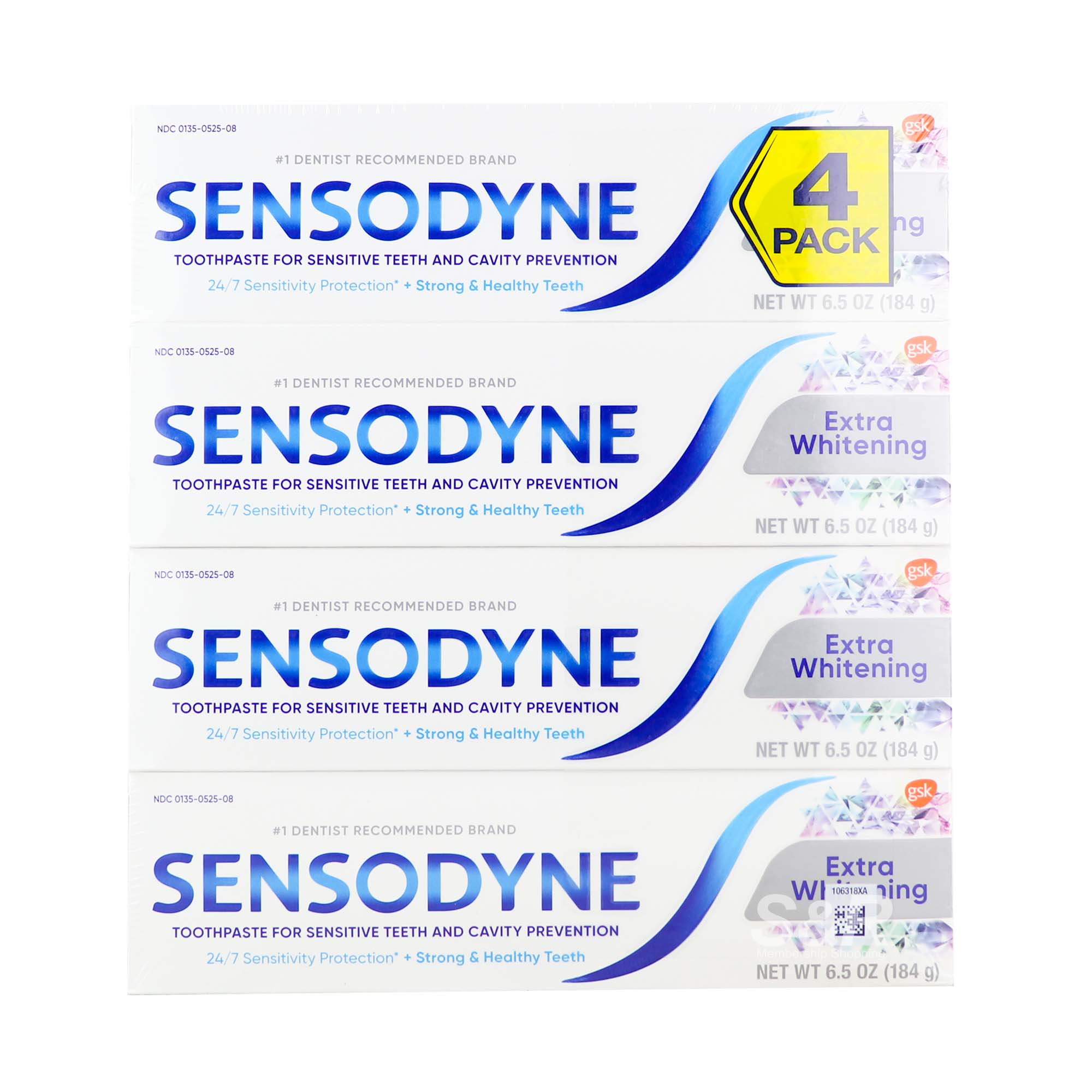 Sensodyne Extra Whitening Toothpaste (184g x 4pcs)